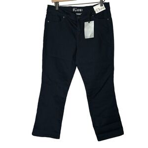 NWT New York & Company Low Rise Flare Leg Cropped Jeans Dark Wash Size 12